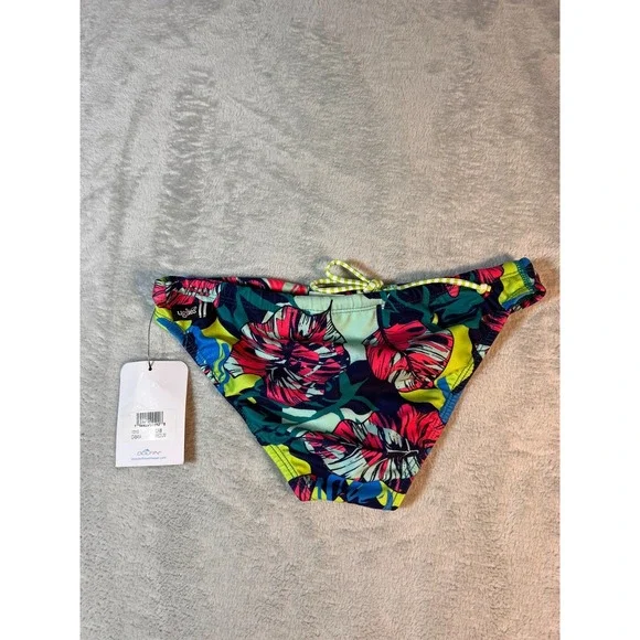 Dolfin Uglies Revibe Women M blue teal pink Tropical Floral Bikini‎ Swim Bottoms - Picture 3 of 7